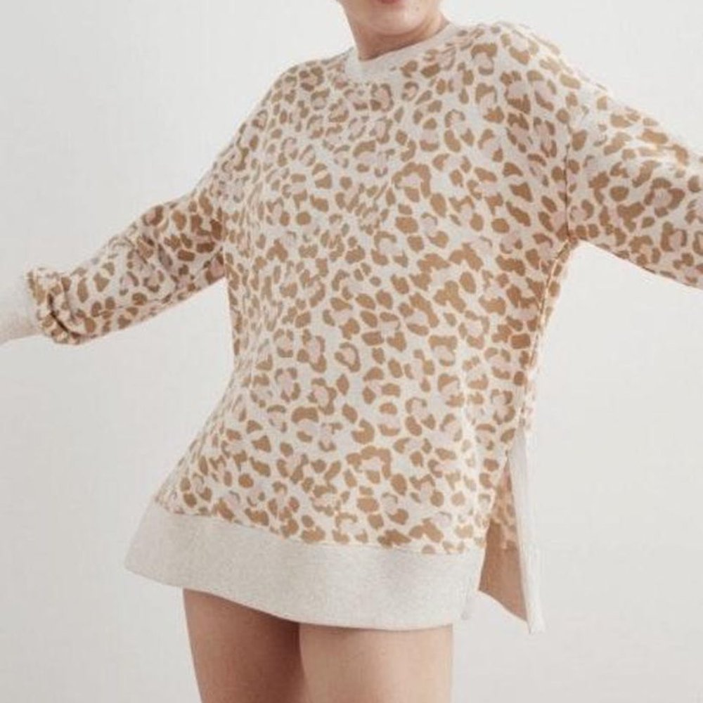 Aerie Leopard Pattern Desert Crewneck Sweatshirt